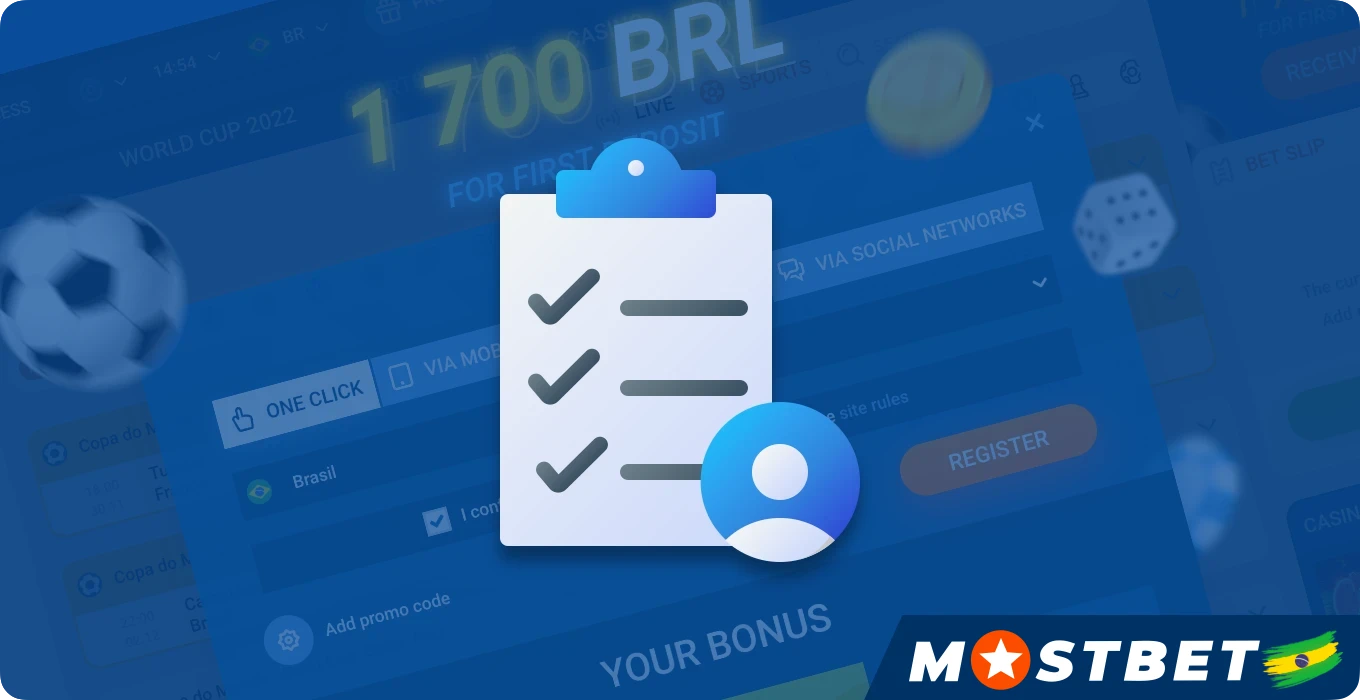 L'inscription d'un nouvel utilisateur Mostbet au Brésil comprend plusieurs étapes