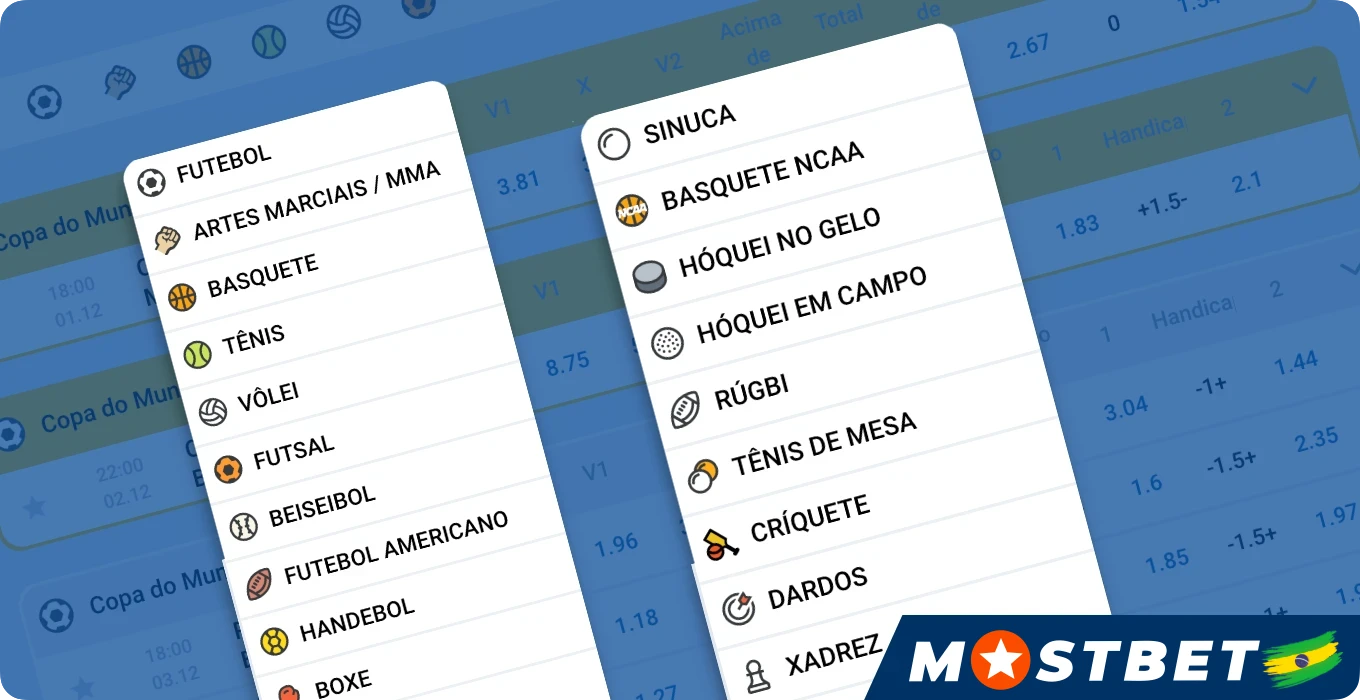 Mostbet propose un large éventail de paris sportifs en ligne en France