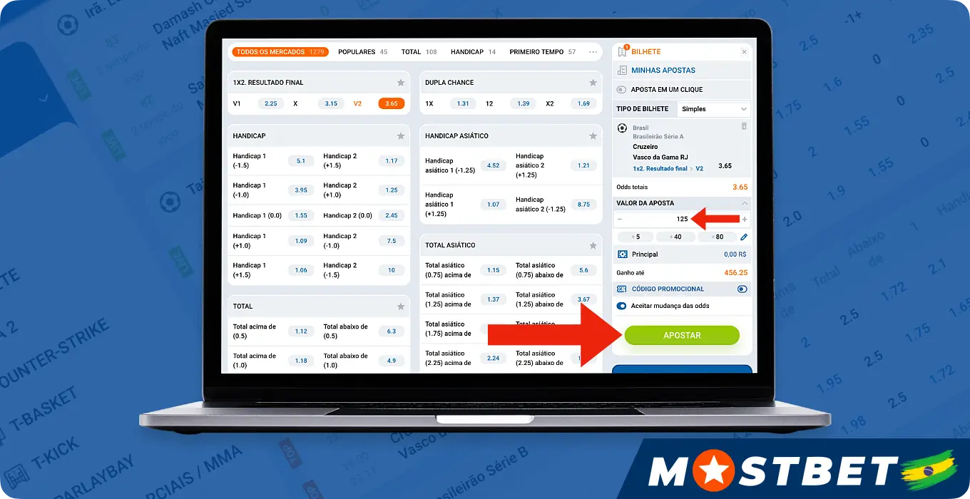 Saisissez le montant de votre pari et confirmez l'action